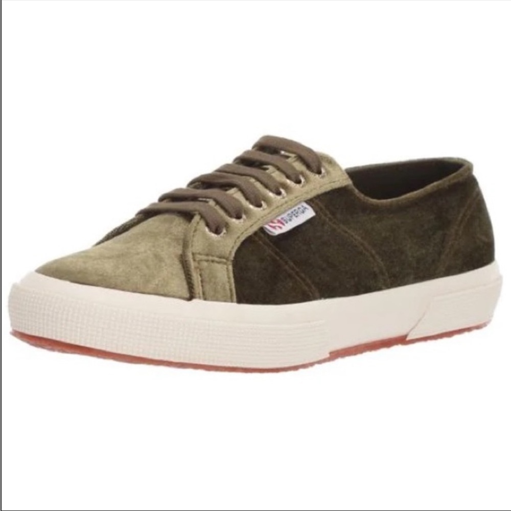 Superga Velvet Olive Green 2750 COTU Classic Sneaker